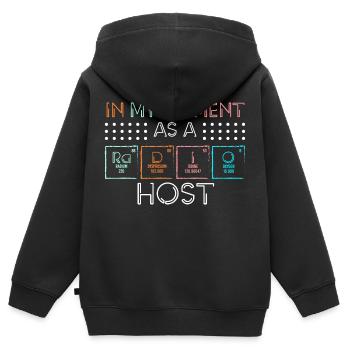 Podcast Ankündigung Sprecher Sendung - Kinder Premium Organic Zip Hoodie - Schwarz - Hinten - AI Model Kid Male (0cm)