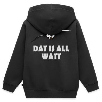 Möwe - dat is all watt - Kinder Premium Organic Zip Hoodie - Schwarz - Hinten - AI Model Kid Male (0cm)