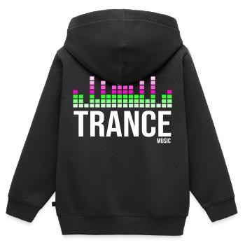 Logo de la musique trance - Sweat Premium à capuche zippé enfant bio - noir - Dos - AI Model Kid Male (0cm)