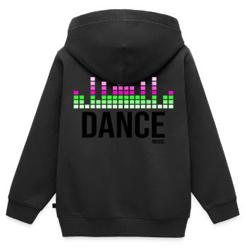 Musique de danse - Sweat Premium à capuche zippé enfant bio - noir - Dos - AI Model Kid Male (0cm)