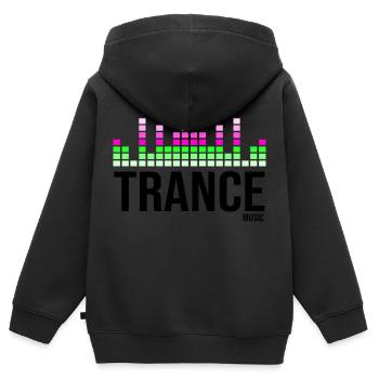 Citation de musique trance - Sweat Premium à capuche zippé enfant bio - noir - Dos - AI Model Kid Male (0cm)