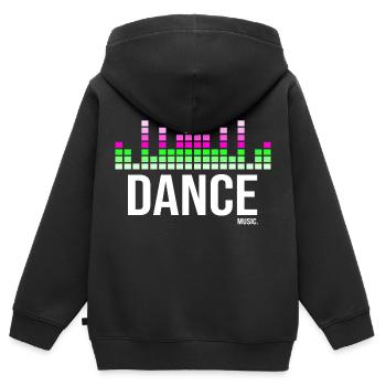 Musique de danse - Sweat Premium à capuche zippé enfant bio - noir - Dos - AI Model Kid Male (0cm)