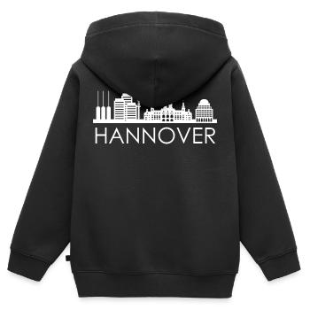 Die Stadt Hannover Skyline Deutschland Hannover - Kinder Premium Organic Zip Hoodie - Schwarz - Hinten - AI Model Kid Male (0cm)
