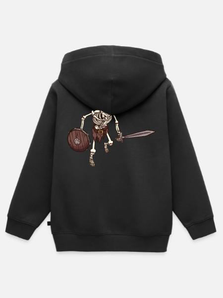 Skeleton Warrior - Kinder Premium zip hoodie biologisch - zwart