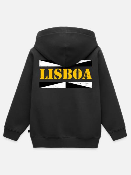 Lissabon - Kinder Premium Organic Zip Hoodie - Schwarz