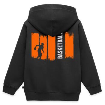 Basketball Basketballer rebond allstar - Sweat Premium à capuche zippé enfant bio - noir - Dos - AI Model Kid Male (0cm)