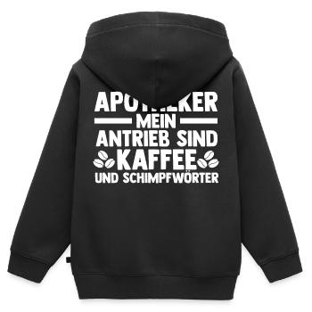 Apotheke Kaffee Pharmazie Mediziner Apotheker - Kinder Premium Organic Zip Hoodie - Schwarz - Hinten - AI Model Kid Male (0cm)