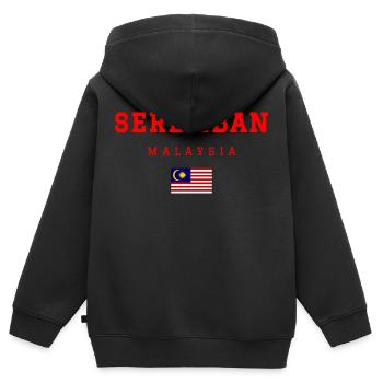 Seremban Malaysia - Kinder Premium Organic Zip Hoodie - Schwarz - Hinten - AI Model Kid Male (0cm)