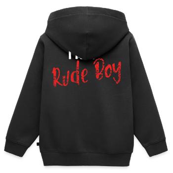 Frecher unartiger Junge lustige Geschenkidee - Kinder Premium Organic Zip Hoodie - Schwarz - Hinten - AI Model Kid Male (0cm)