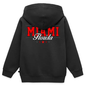 Miami - Sweat Premium à capuche zippé enfant bio - noir - Dos - AI Model Kid Male (0cm)