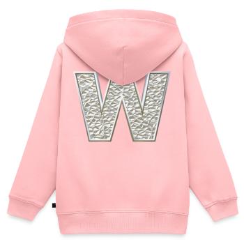 W, letter, initial, monogram, - Kinder Premium Organic Zip Hoodie - Rosa - Hinten - AI Model Kid Female (0cm)