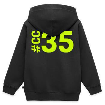CC35-KARTON - Kinder Premium Organic Zip Hoodie - Schwarz - Hinten - AI Model Kid Male (0cm)