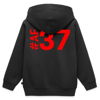 AF37-KARTON - Kinder Premium Organic Zip Hoodie - Schwarz - Hinten - AI Model Kid Male (0cm)