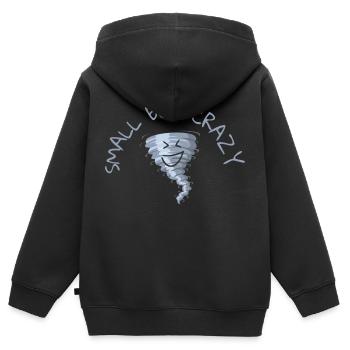 Small but crazy - Kids Premium Organic Zip-up Hoodie - black - Back - AI Model Kid Male (0cm)