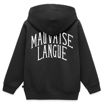 Mauvaise langue - Sweat Premium à capuche zippé enfant bio - noir - Dos - AI Model Kid Male (0cm)