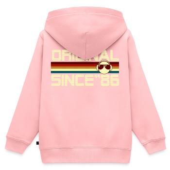 Since 86 - Kids Premium Organic Zip-up Hoodie - rose - Back - AI Model Kid Female (0cm)