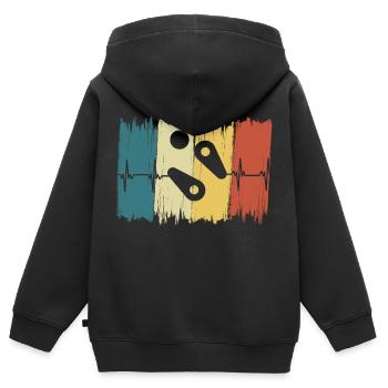 Vintage Flipper Herzschlag - Kinder Premium Organic Zip Hoodie - Schwarz - Hinten - AI Model Kid Male (0cm)