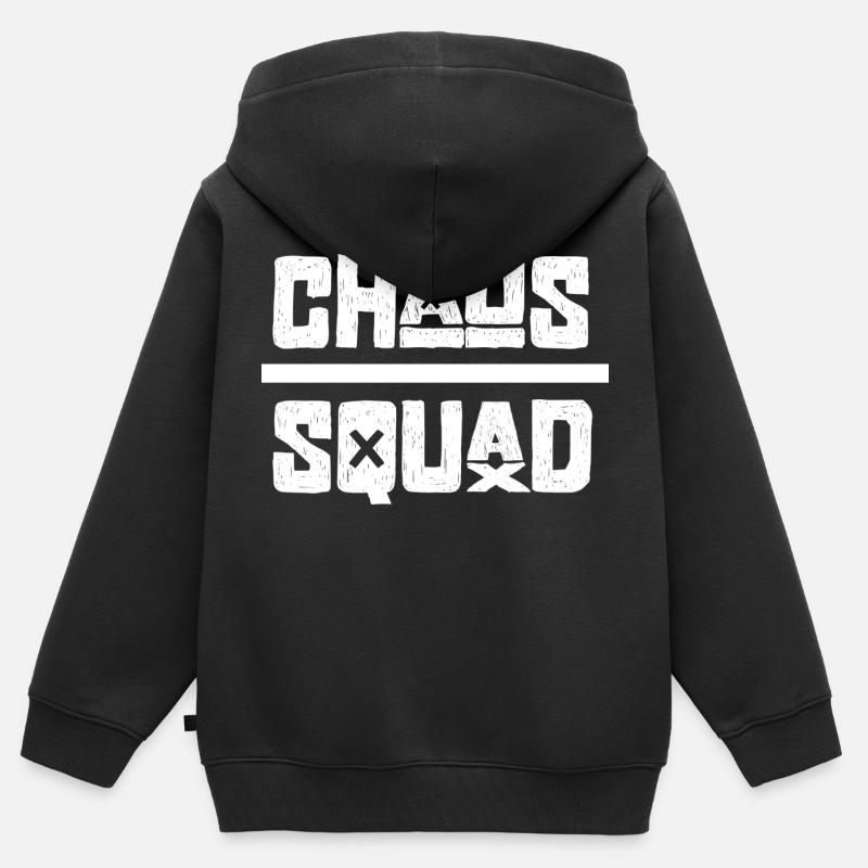 chaos - Sweat Premium à capuche zippé enfant bio - noir