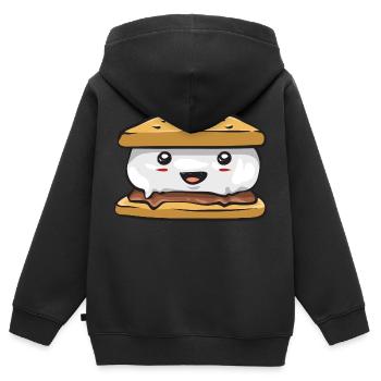 S'more Campfire Marshmallow Camping - Sweat Premium à capuche zippé enfant bio - noir - Dos - AI Model Kid Male (0cm)