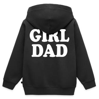 Girl dad - Sweat Premium à capuche zippé enfant bio - noir - Dos - AI Model Kid Male (0cm)