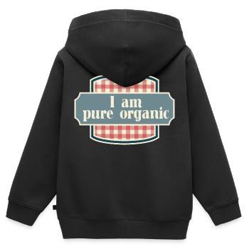 I am pure organic - Kinder Premium Organic Zip Hoodie - Schwarz - Hinten - AI Model Kid Male (0cm)
