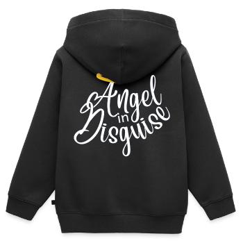 Ange déguisé - Sweat Premium à capuche zippé enfant bio - noir - Dos - AI Model Kid Male (0cm)