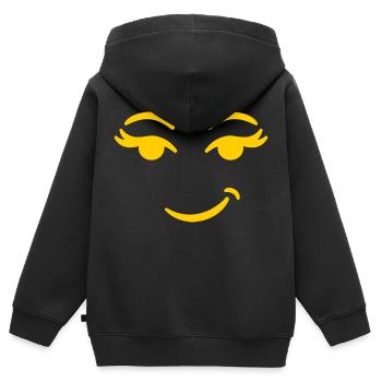 Smile - Kinder Premium Organic Zip Hoodie - Schwarz - Hinten - AI Model Kid Male (0cm)