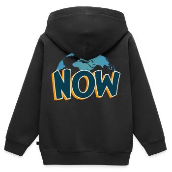 Jetzt now Lebe im hier und jetzt - Kinder Premium Organic Zip Hoodie - Schwarz - Hinten - AI Model Kid Male (0cm)