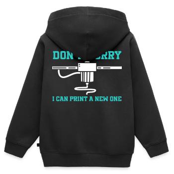 Ich Drucke Es Einfach Neu - 3D Drucker 3D Druck - Kinder Premium Organic Zip Hoodie - Schwarz - Hinten - AI Model Kid Male (0cm)