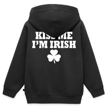kiss me im irish - Kinder Premium Organic Zip Hoodie - Schwarz - Hinten - AI Model Kid Male (0cm)
