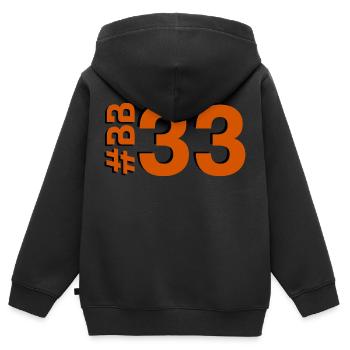 BB33-KARTON - Kinder Premium Organic Zip Hoodie - Schwarz - Hinten - AI Model Kid Male (0cm)