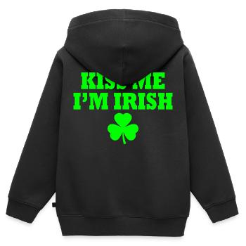 Kiss me im irish - Kinder Premium Organic Zip Hoodie - Schwarz - Hinten - AI Model Kid Male (0cm)