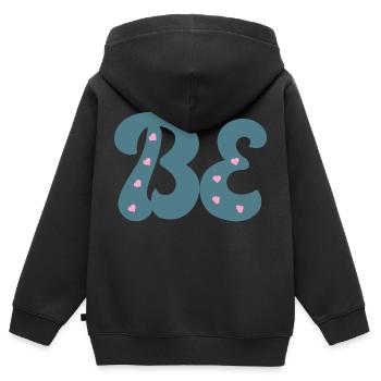 Être - Sweat Premium à capuche zippé enfant bio - noir - Dos - AI Model Kid Male (0cm)