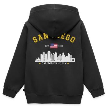 San Diego Est 1850 - Kinder Premium Organic Zip Hoodie - Schwarz - Hinten - AI Model Kid Male (0cm)