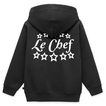 Chef Le Chef 5 étoiles Fun Kitchen Master - Sweat Premium à capuche zippé enfant bio - noir - Dos - AI Model Kid Male (0cm)