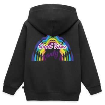 Nur gute Laune - Kinder Premium Organic Zip Hoodie - Schwarz - Hinten - AI Model Kid Male (0cm)