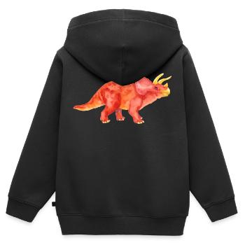Triceratops - Kinder Premium Organic Zip Hoodie - Schwarz - Hinten - AI Model Kid Male (0cm)