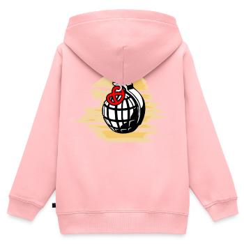 Granatapfel-Brezel-Sonne - Kinder Premium Organic Zip Hoodie - Rosa - Hinten - AI Model Kid Female (0cm)