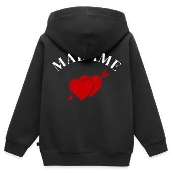 Madame Heart Arrow - Braut in spe - Kinder Premium Organic Zip Hoodie - Schwarz - Hinten - AI Model Kid Male (0cm)