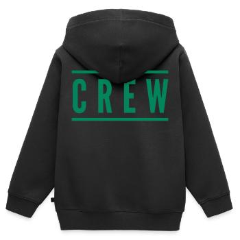 équipage - Sweat Premium à capuche zippé enfant bio - noir - Dos - AI Model Kid Male (0cm)