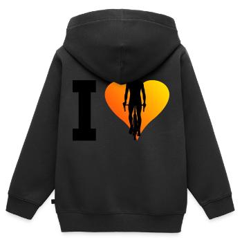 Vélo Vélo Vélo VTT Cyclisme - Sweat Premium à capuche zippé enfant bio - noir - Dos - AI Model Kid Male (0cm)