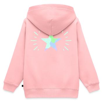 Étoile brillante pastel - ApriNoeScor - Sweat Premium à capuche zippé enfant bio - rose - Dos - AI Model Kid Female (0cm)