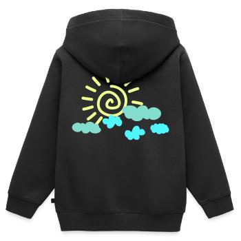 Soleil Ciel - Sweat Premium à capuche zippé enfant bio - noir - Dos - AI Model Kid Male (0cm)
