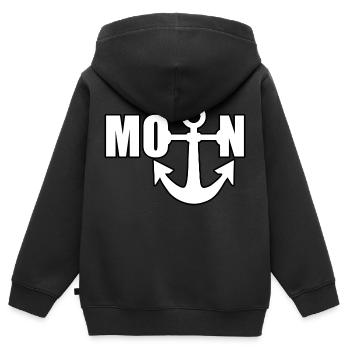 Moin Nordsee Küste in Norddeutschland - Kinder Premium Organic Zip Hoodie - Schwarz - Hinten - AI Model Kid Male (0cm)