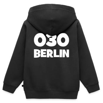 030 - Null Drei Null - Berlin - Vorwahl - Telefon - Kinder Premium Organic Zip Hoodie - Schwarz - Hinten - AI Model Kid Male (0cm)