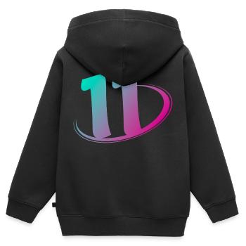 Nummer 11 mehrfarbig - Kinder Premium Organic Zip Hoodie - Schwarz - Hinten - AI Model Kid Male (0cm)