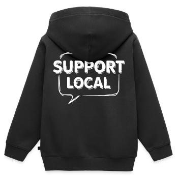 SOUTENEZ LOCAL BRIGHT - Sweat Premium à capuche zippé enfant bio - noir - Dos - AI Model Kid Male (0cm)