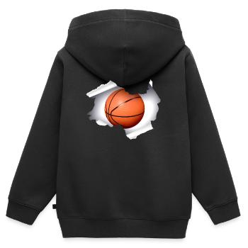 Basket - Sweat Premium à capuche zippé enfant bio - noir - Dos - AI Model Kid Male (0cm)