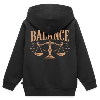 Balance - Sweat Premium à capuche zippé enfant bio - noir - Dos - AI Model Kid Male (0cm)