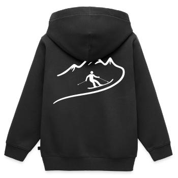 skifahren herren - Kinder Premium Organic Zip Hoodie - Schwarz - Hinten - AI Model Kid Male (0cm)